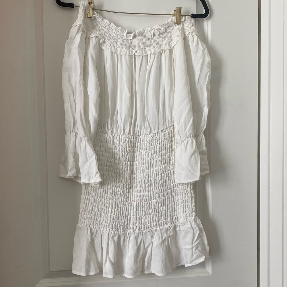 NWT- Entro OTS Ruched dress